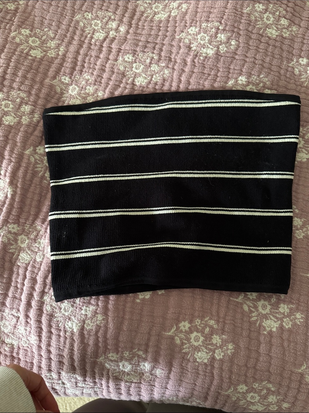 l*space Black Bandeau with White Stripe Trim